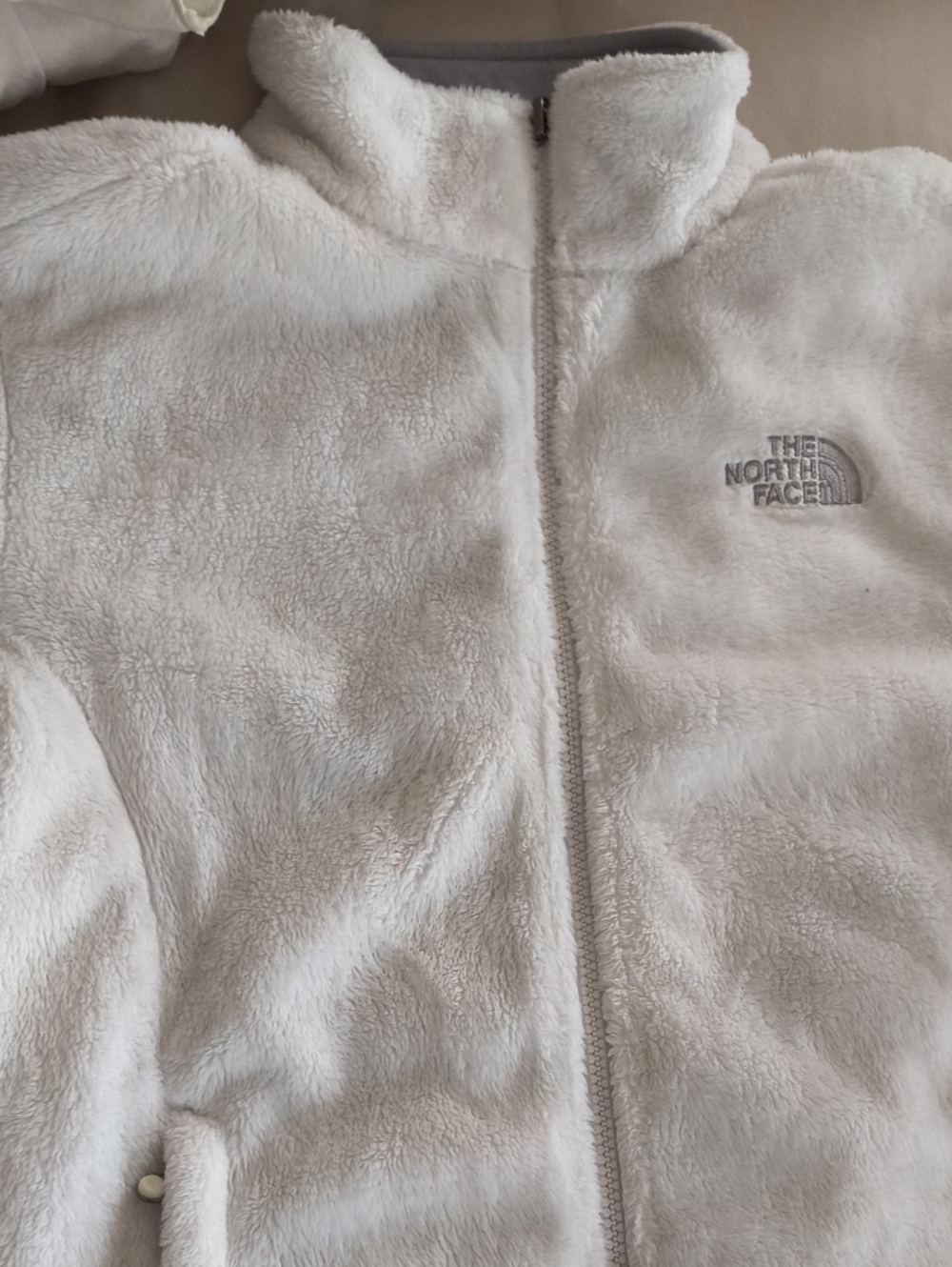 The North Face White Plush Fleece Full-Zip Jacket for Kids